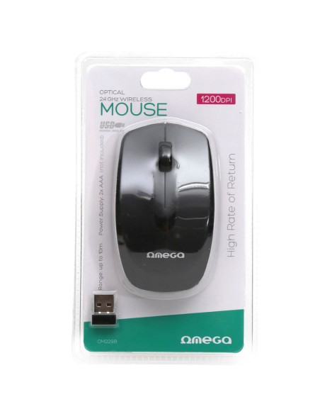 RATON WIRELESS OMEGA 1200DPI   OM229B NEGRO PN: OM229B EAN: 5907595458641   