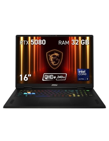 NFG   16" MSI    ULTRA 9 275HX 32GB 1TB NVME RTX5080 FREEDOS PN: 9S7-15M352-628 EAN: 4711377389426   